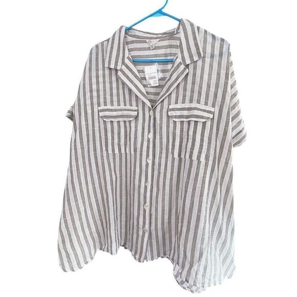 NWT Cato size 26/28 100% cotton relaxed fit button up. - Picture 4 of 6